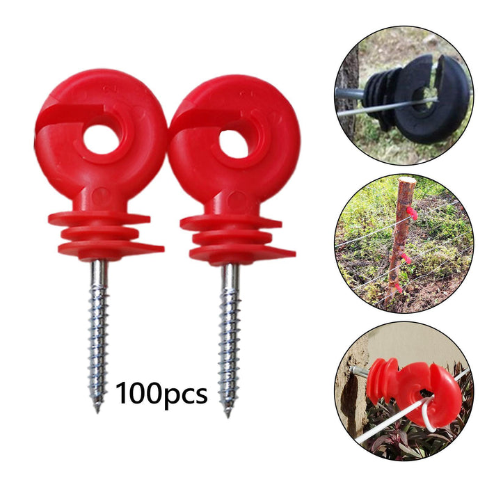 100Pcs Electric Fence Insulators Premium Fence Circle Post Wood Post Insulator Red