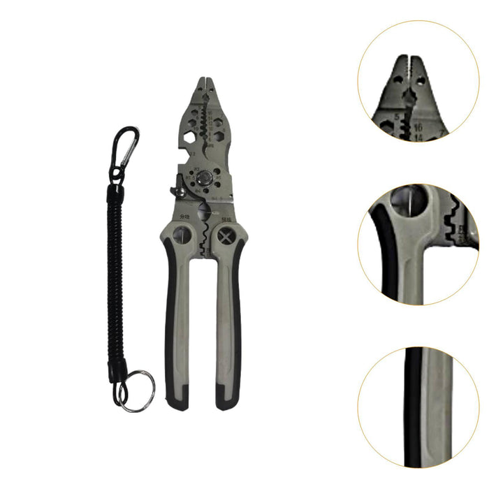 Wire Stripper Tool Electricians Multifunctional Wiring Tool Wire Pliers Tool With Pull Cord