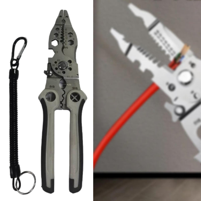 Wire Stripper Tool Electricians Multifunctional Wiring Tool Wire Pliers Tool With Pull Cord