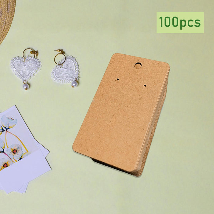 100 Pieces Earring Display Cards Trendy Earring Holders for Home Dorm Stores Khaki