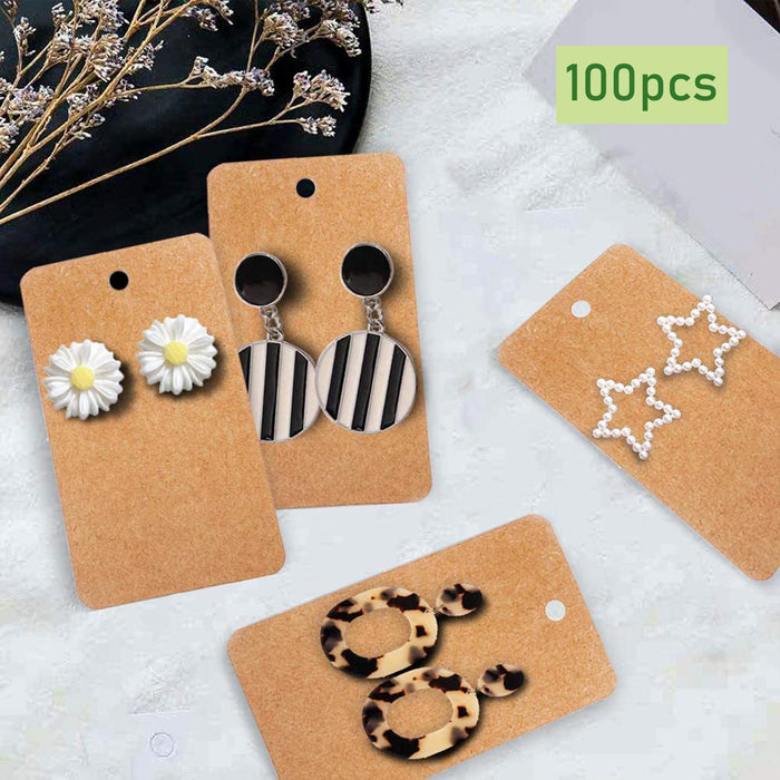 100 Pieces Earring Display Cards Trendy Earring Holders for Home Dorm Stores Khaki