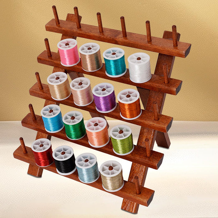 Wooden Thread Holder Thread Organizer for Quilting Braid Knitting Embroidery