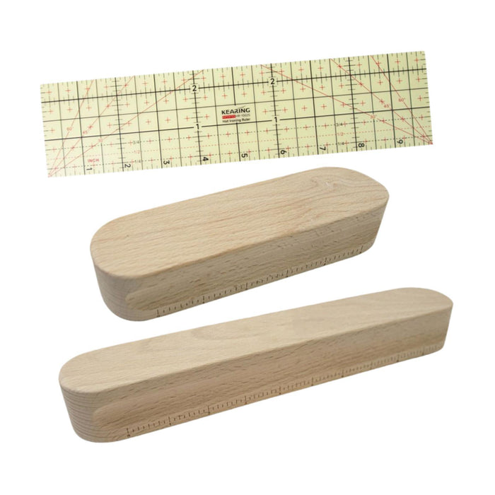 3Pcs Tailors Clapper and Ruler Quilting Dressmaker Set for Ironing Patchwork