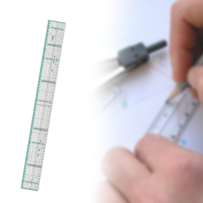 Tailoring Ruler Tansparent Metric Ruler for Cloth Leather Paper