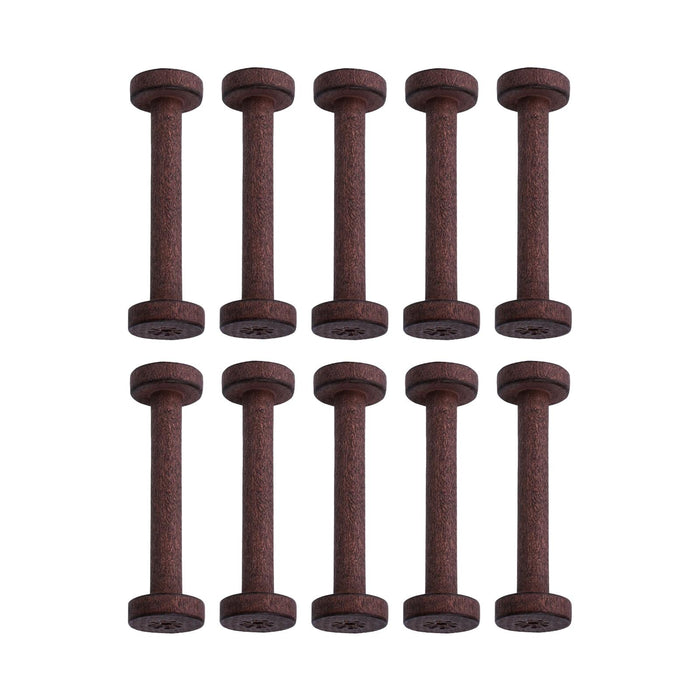 10x Wooden Empty Spools Wooden Spool for Arts Wire Weaving Embroidery Thread Brown