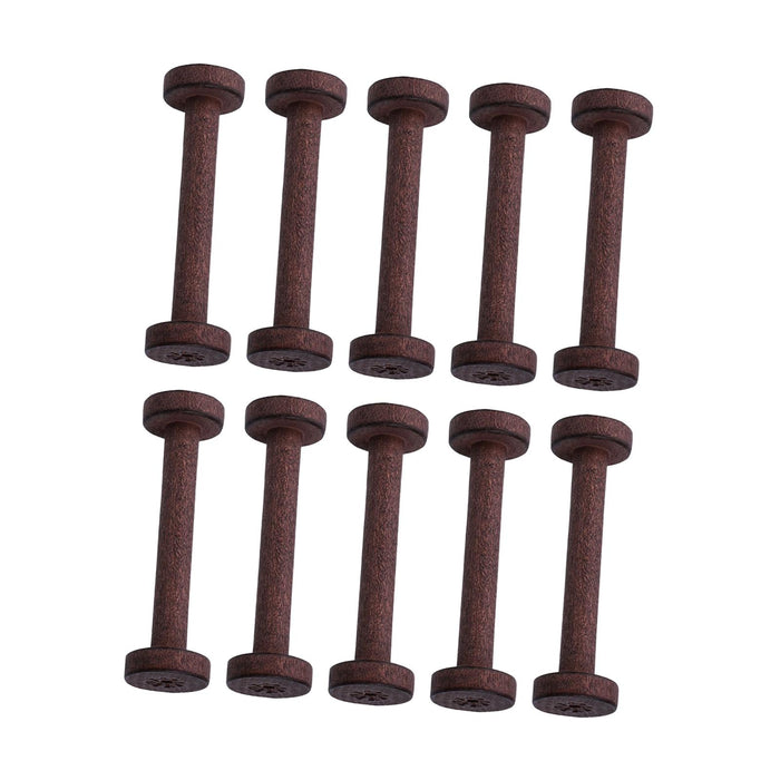 10x Wooden Empty Spools Wooden Spool for Arts Wire Weaving Embroidery Thread Brown