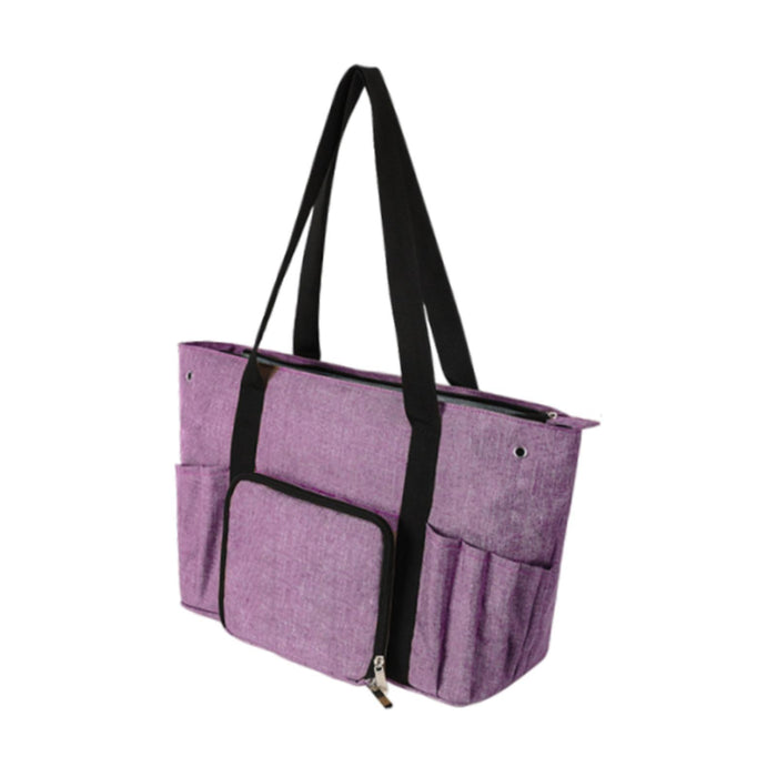 Yarn Storage Tote Bag for Crocheting Lightweight with 2 Holes Yarn Organizer violet