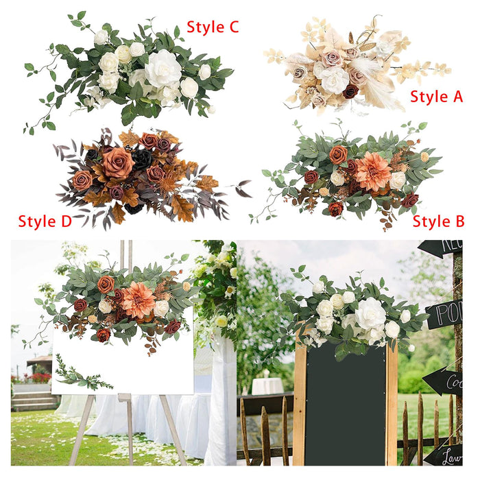 Wedding Arch Flowers Handcraft Front Door Garland for Reception Wall Banquet Style A