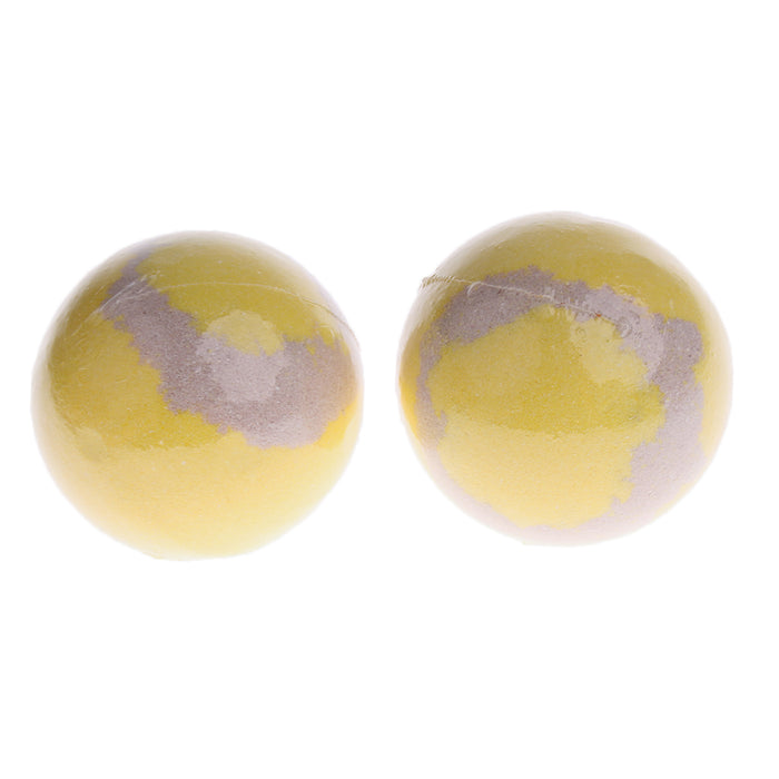 2 Pieces 100g Women Bubble Bath Salt Essential Oil Bomb Balls Yellow