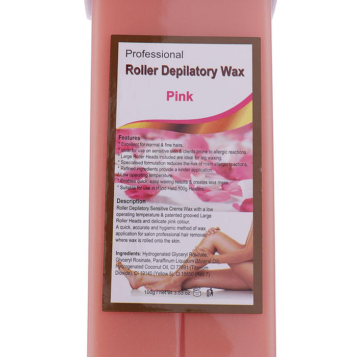 100g Roll On Depilatory Wax Cartridge Heater Waxing Hair Removal rose