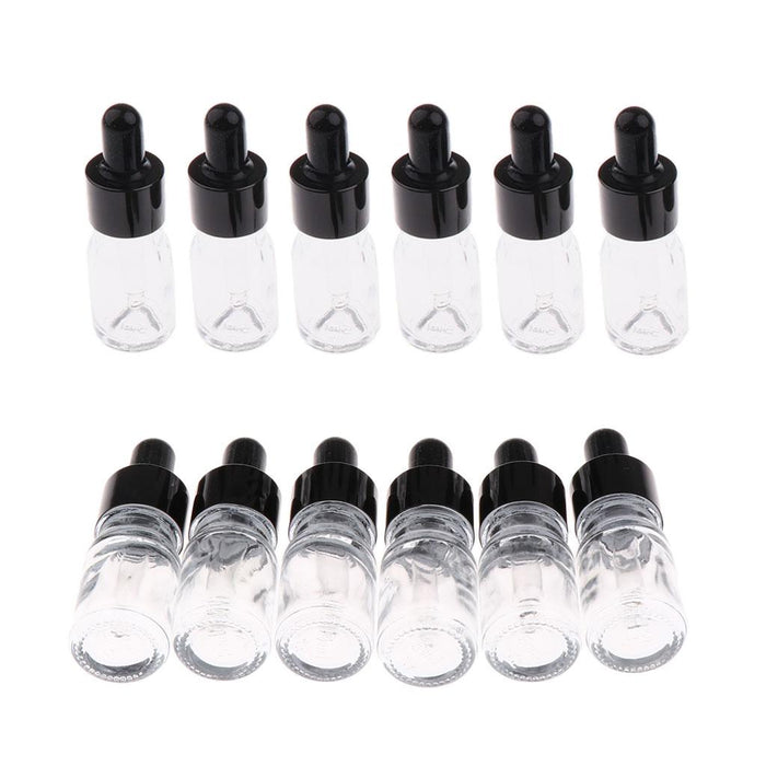 12 Pieces Empty Essential Oil Bottles Liquid Aromatherapy Dropper Clear 15ML