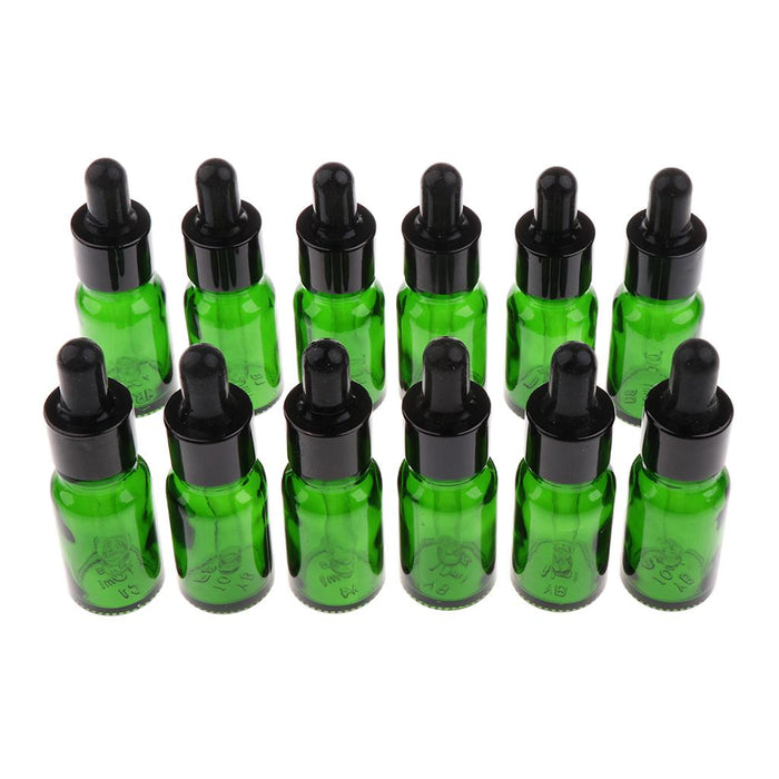 12 Pieces Mini Glass Dropper Bottles For Essential Oil Makeup Liquid 5ML