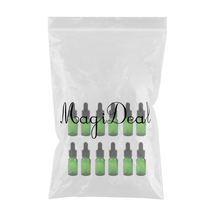 12 Pieces Mini Glass Dropper Bottles For Essential Oil Makeup Liquid 5ML