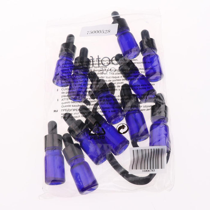 12 Pieces Empty Essential Oil Bottle Glass Liquid Aromatherapy Dropper  5ML