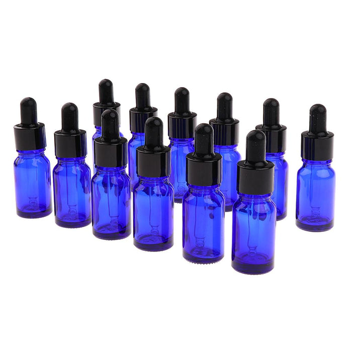 12 Pieces Empty Essential Oil Bottle Glass Liquid Aromatherapy Dropper  5ML