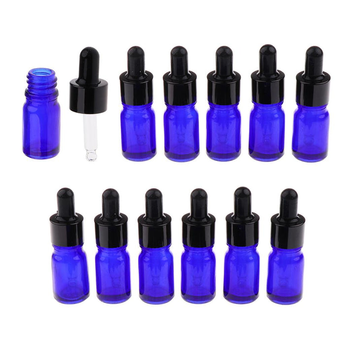 12 Pieces Empty Essential Oil Bottle Glass Liquid Aromatherapy Dropper  5ML