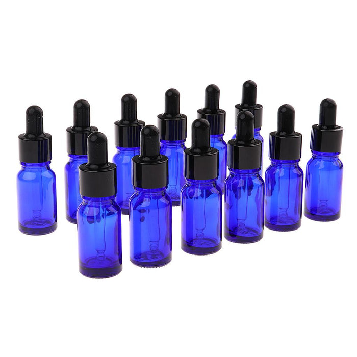 12 Pieces Empty Essential Oil Bottle Glass Liquid Aromatherapy Dropper  5ML