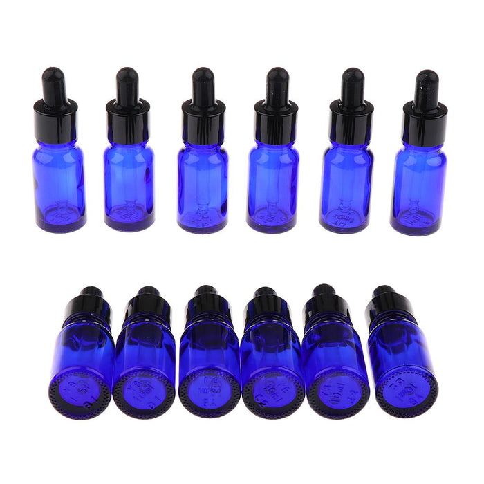 12 Pieces Empty Essential Oil Bottle Glass Liquid Aromatherapy Dropper  10ML