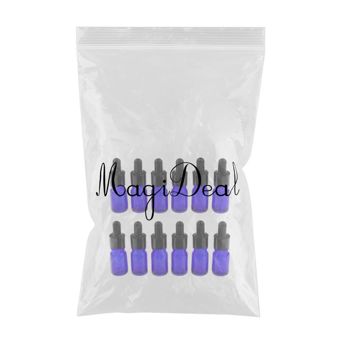 12 Pieces Empty Essential Oil Bottle Glass Liquid Aromatherapy Dropper  10ML