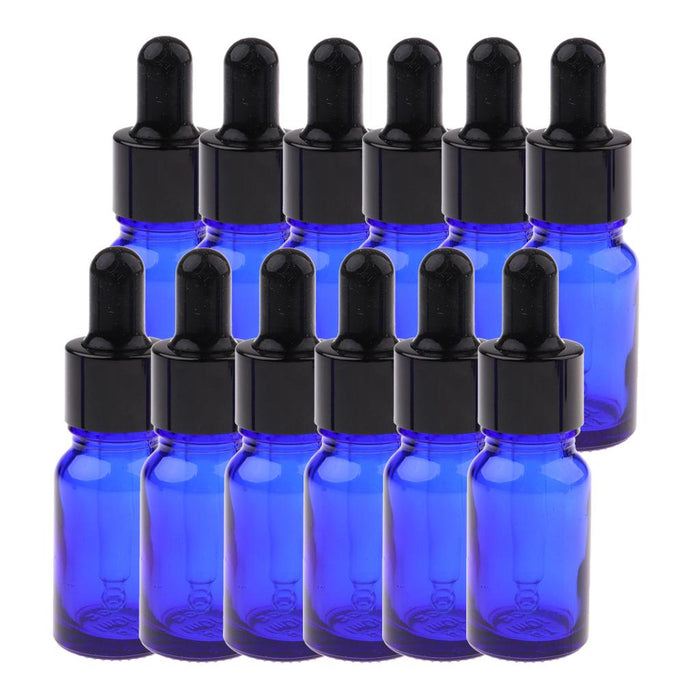 12 Pieces Empty Essential Oil Bottle Glass Liquid Aromatherapy Dropper  15ML