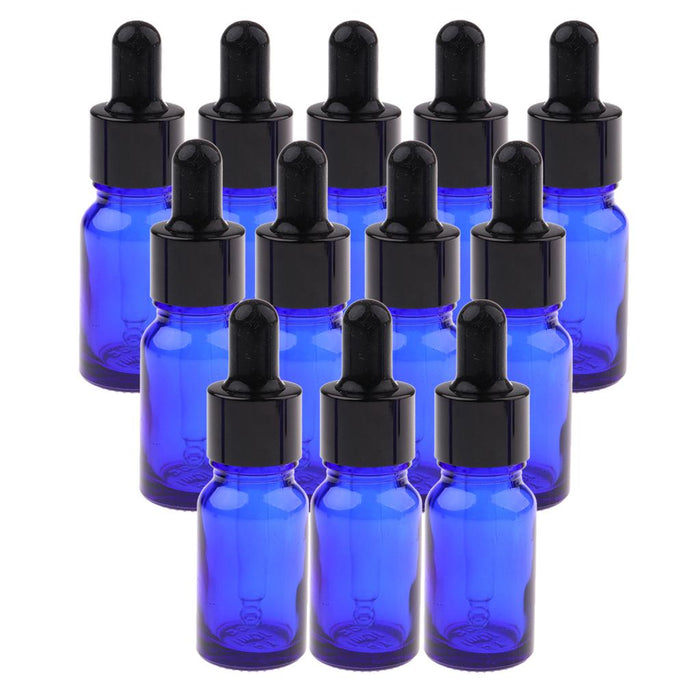 12 Pieces Empty Essential Oil Bottle Glass Liquid Aromatherapy Dropper  15ML