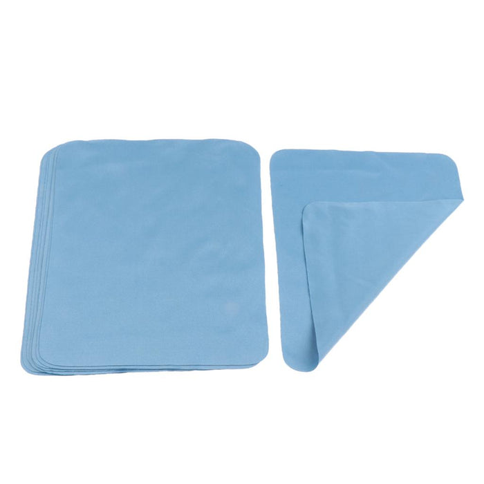 10 Pieces Microfiber Eyeglasses Camera Lens Cell Phones Cleaning Cloth Blue