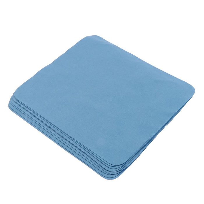 10 Pieces Microfiber Eyeglasses Camera Lens Cell Phones Cleaning Cloth Blue