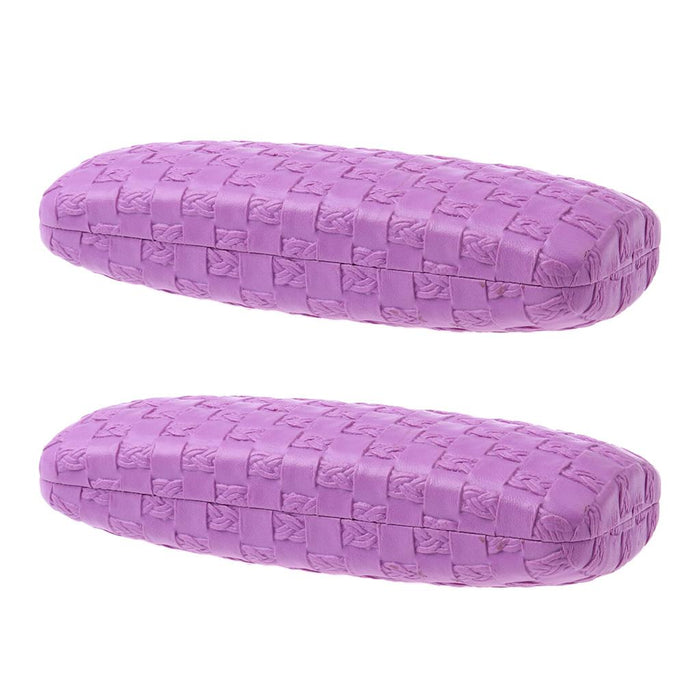 2 Pieces PU Leather Eye Glasses Hard Case Eyewear Box Protector Purple