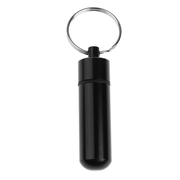 3 Pieces Mini Waterproof Pill Case Box Organizer Holder with Keychain Black