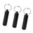 3 Pieces Mini Waterproof Pill Case Box Organizer Holder with Keychain Black