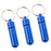 3 Pieces Mini Waterproof Pill Case Box Organizer Holder with Keychain Blue