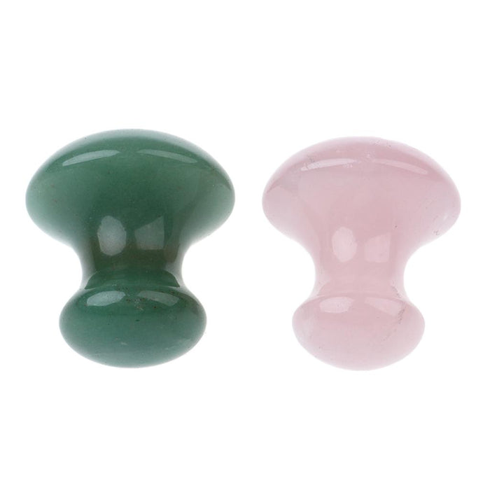 Crofta Women Facial Beauty Massage Jade Stone Relaxing Mushroom Massage Stone Pink