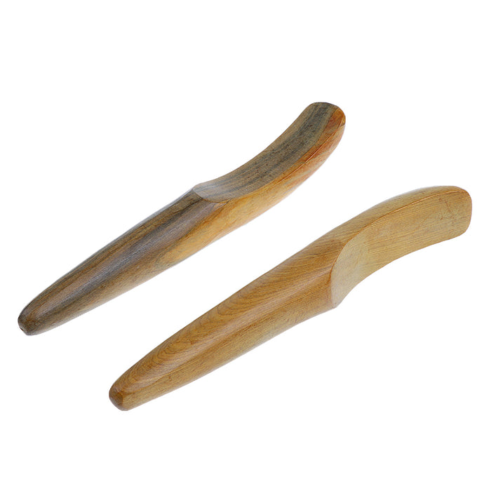 2 Pieces Sandalwood Scraping Board Guasha Massage Acupressure Spa Massager B