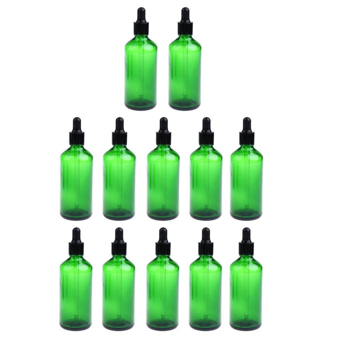 12 Pieces Empty Essential Oils Dropper Bottles Aromatherapy for 30ml Green