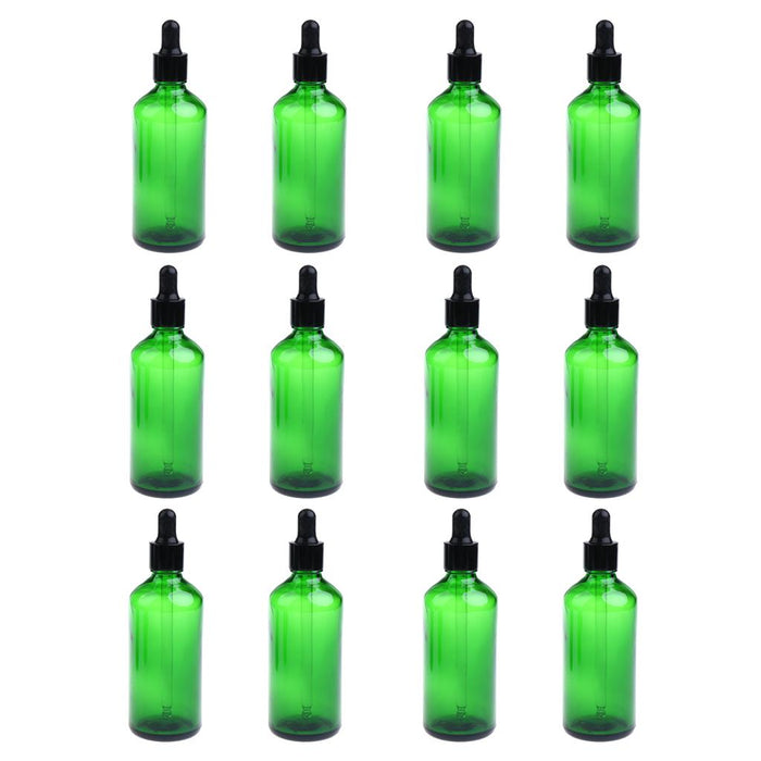 12 Pieces Empty Essential Oils Dropper Bottles Aromatherapy for 30ml Green