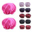 2 Pieces Double Layer Waterproof Shower Bathing Caps for Women Rose Red