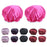 2 Pieces Double Layer Waterproof Shower Bathing Caps for Women Rose Red