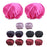 2 Pieces Double Layer Waterproof Shower Bathing Caps for Women Rose Red