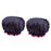 2 Pieces Double Layer Waterproof Shower Bathing Caps for Women Black #1