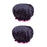 2 Pieces Double Layer Waterproof Shower Bathing Caps for Women Black #1