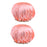 2 Pieces Women Reusable Shower Hats Waterproof Bathing Hair Caps Orange