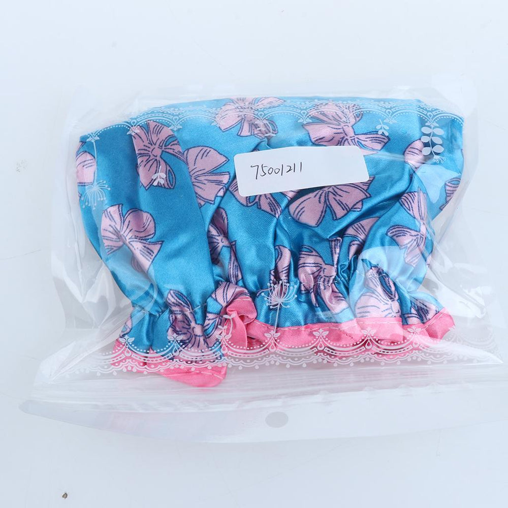 2 Pieces Waterproof Reusable Shower Cap Bath Hat for Women Lady Dark Blue