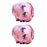 2 Pieces Waterproof Reusable Shower Cap Bath Hat for Women Lady Pink