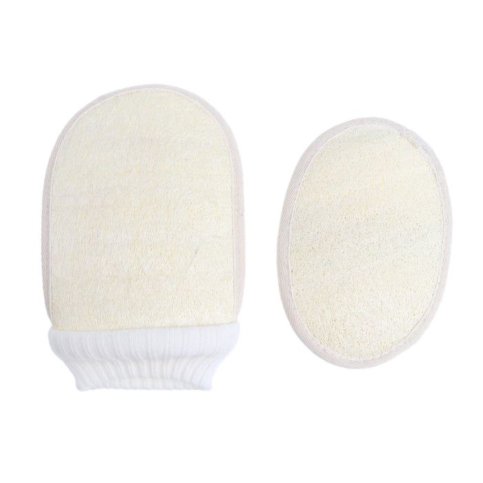 3pcs/Set Natural Loofah Bath Shower Towel Back Scrubber Long Back Towel Shower Glove for Home