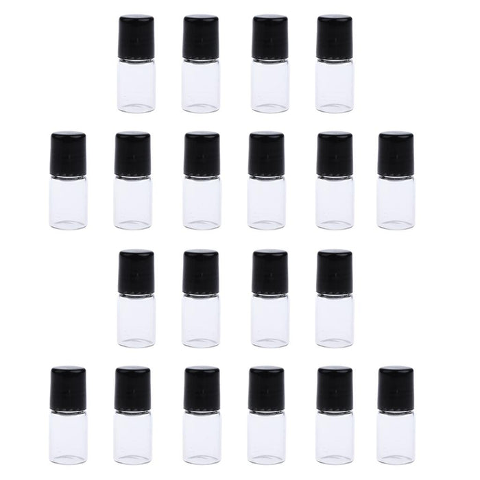 20 Pieces Empty Glass Roll On Bottles for Essential Oil Perfume 1ML Clear