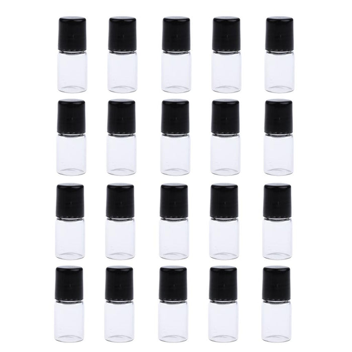 20 Pieces Empty Glass Roll On Bottles for Essential Oil Perfume 1ML Clear