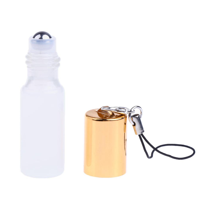 24 Pieces Refillable Glass Roller Essential Oil Bottles Pendant 5ml White