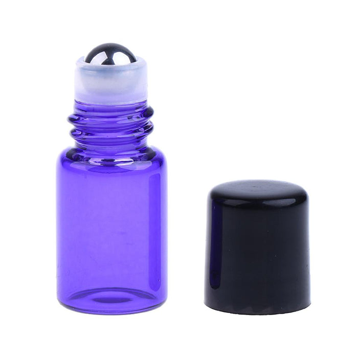 20 Pieces Empty Glass Roll On Bottles for Essential Oil Perfume 3ML Purple