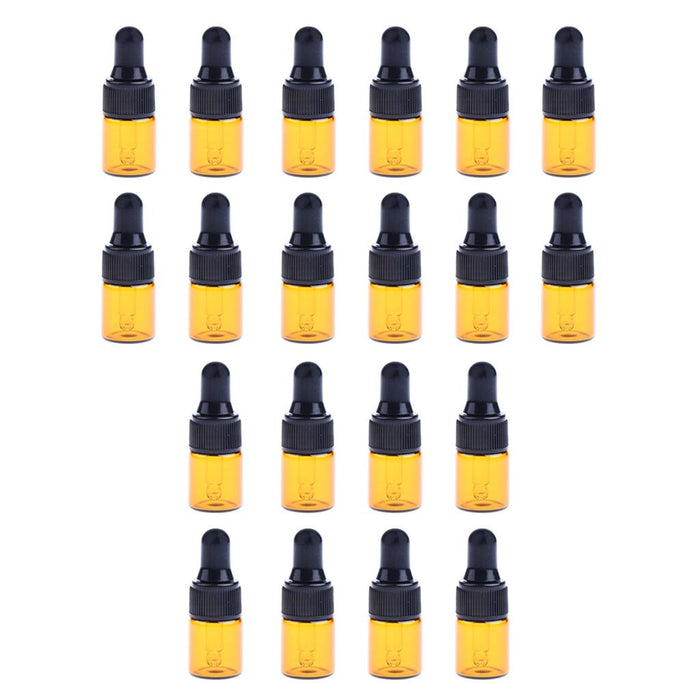 20 Pieces Mini Refillable Glass Dropper Bottle for Essential Oils 1ML