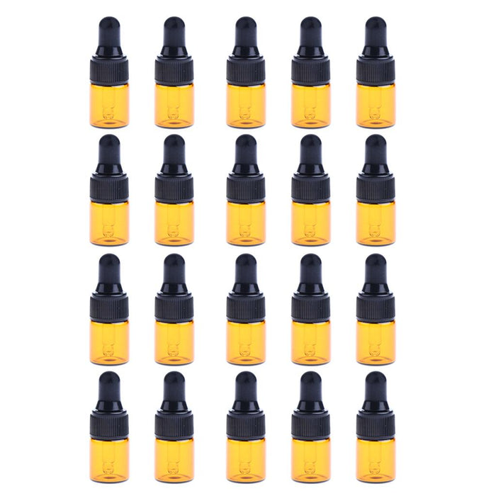 20 Pieces Mini Refillable Glass Dropper Bottle for Essential Oils 1ML